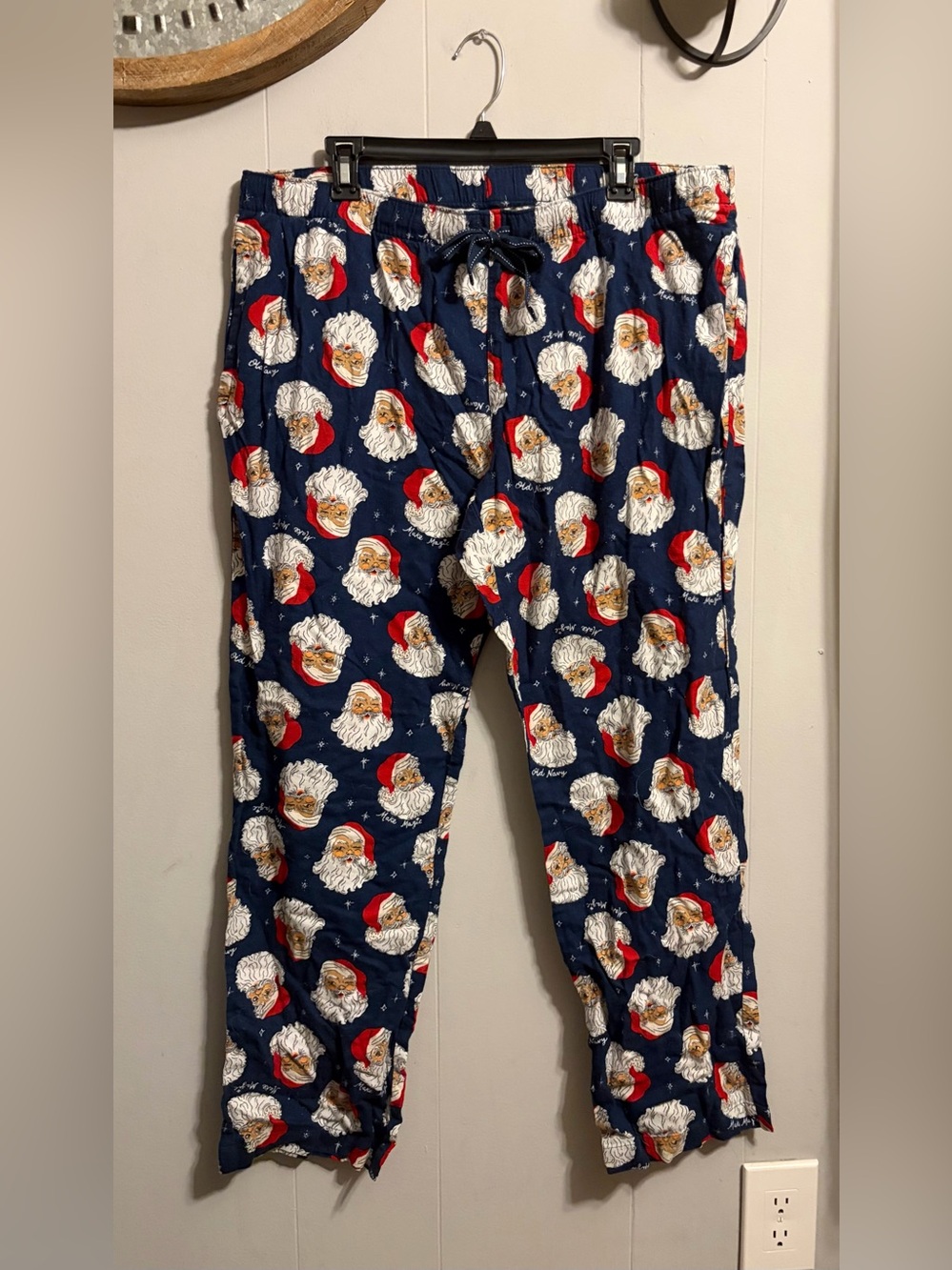 Old Navy Navy Santa Face Pajama Pants